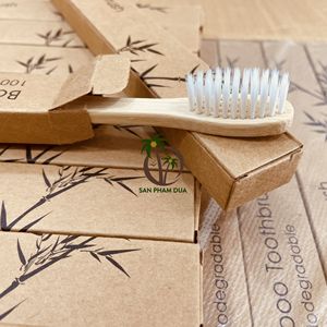 Brosse à dents en bambou écologique avec logo personnalisé brosse à dents à usage domestique naturel à poils de charbon de bois - Product Image 4