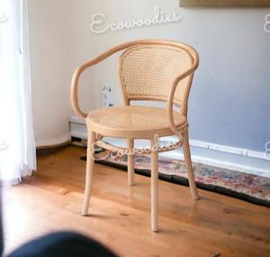 Chaises de salle à manger modernes au meilleur prix, décoration individuelle pour meubles de restaurant vintage, chaise de restaurant en rotin et osier avec bras - Product Image 1