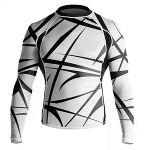 Sublimation Printed Quick Dry Men Rash Guard in Custom Logo MMA Training Rash Guard Grappling Jiu Jitsu BJJ Rashguard - Product Image 1