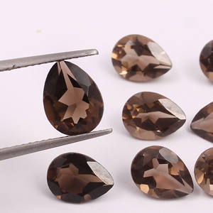 Cuarzo ahumado Natural de calidad AAA, 8x6 MM, pera marrón cortada de la India, piedras preciosas sueltas para la fabricación de joyas - Product Image 1