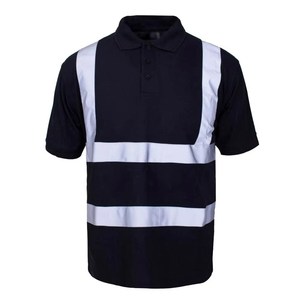 Réfléchissant de sécurité de construction décontracté pour hommes pour polo à manches longues avec boutons imprimés Jersey tissu vêtements de travail - Product Image 1