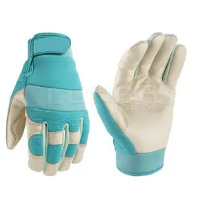 Guantes de soldadura de cuero, protección de trabajo de doble Palma, mangas largas, de seguridad