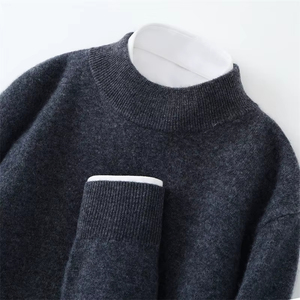 Suéter Ligero de Lana Merino para Hombre, Cuello Redondo, Suave y Transpirable, Tejido de Invierno, Fabricante OEM ODM de Marca Privada - Product Image 1