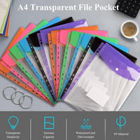 Pochettes de classement extensibles en plastique à 11 trous avec bouton-pression pour logo personnalisé, école, maison, bureau, pour documents à 2/3/4 anneaux