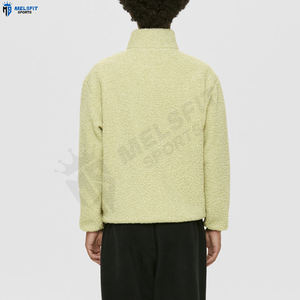 Veste en sherpa pour homme avec col montant, blocs de couleur, logo personnalisé OEM, personnalisation avant, polaire polaire, hiver - Product Image 2