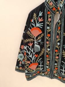 Black <b>Velvet</b> Suzani Embroidered <b>Jacket</b> Handmade Floral Boho Ethnic Short Coat Festival Wear <b>velvet</b> suzani embroidery <b>jacket</b> - Product Image 2