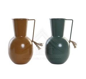 Vase en métal marron nordique élégant à col haut, pichet décoratif pour la maison, décoration de mariage, vase moderne minimaliste de luxe - Product Image 2
