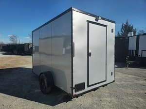 Custom 7' X 12' Silver Aluminum Frame Flat Front Concession Trailer Towable Food Event Catering Snack Ice Cream GPS Tracking - Product Image 5