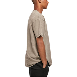 OEM <b>Acid</b> Wash Vintage Style Knitted 100% Cotton Anti-Pilling Oversized Casual T-Shirts for Men with <b>Drop</b> Shoulder O-Neck - Product Image 5