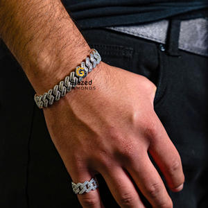 Luxurious 925 Sterling Silver Cuban Link Hip Hop Chain <b>Bracelets</b> Fully Iced Out Brilliant <b>Baguette</b> Moissanite Diamonds for Gifts - Product Image 4