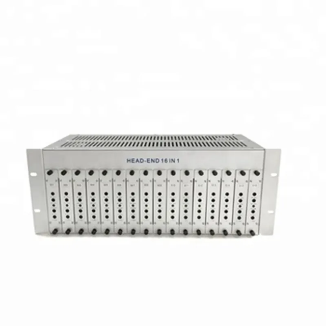 High Quality 16 channel Headend Analog 48~860MHz Fixed RF CATV Modulator 16 Channel Agile Modulator