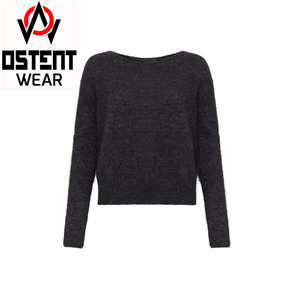 เสื้อสเวตเตอร์ถักคอวีสำหรับผู้หญิงเสื้อสเวตเตอร์ถักแขนยาวสีชมพูออกแบบโลโก้ได้ตามต้องการ - Product Image 6