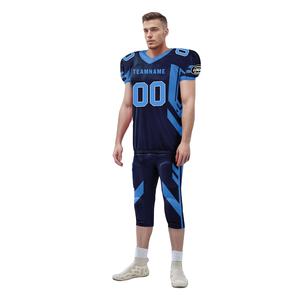 Uniforme de football américain de haute qualité respirant de couleur bleue pour adultes - Qualité supérieure, design tendance - Product Image 1