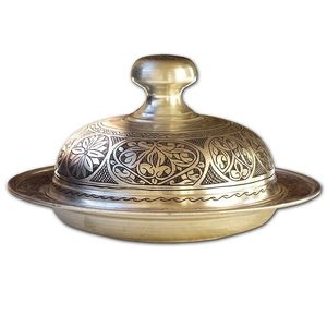 Plat à beurre élégant en laiton de concepteur avec la finition artistique parfaite pour l'installation à la maison de diner et la décoration de dîner de rassemblement de famille - Product Image 1