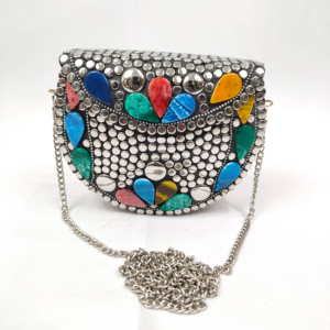 Collar de Cadena Dorada Pintado a Mano para Mujer, Modelo de Resina con Mosaico Iridiscente, Estilo Casual Vintage, Decoración de Boda, Regalo - Product Image 1