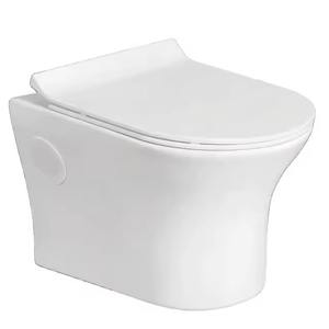 2022, superventas, diseño moderno, WC de cerámica europeo, inodoro montado en la pared, tanque oculto sin montura blanco, baño de trampa P de doble descarga - Product Image 1
