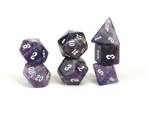 Dés en pierre de haute qualité, pierre d'iolite, pierre précieuse, pierre dorée gravée, ensemble de dés personnalisés, Vikings, pierre naturelle, dés en cristal, grossiste - Product Image 5