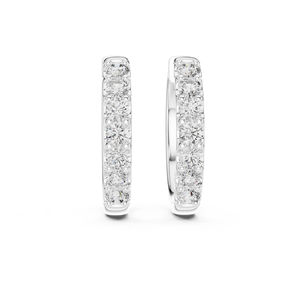 Boucles d'oreilles pendantes en or blanc 14 carats avec diamants ronds de laboratoire, bijoux minimalistes pour femmes, port quotidien, luxe certifié - Product Image 1