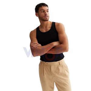 Vente en gros Débardeur sans manches 100% coton pour hommes Débardeur solide vierge de fitness pour hommes Débardeurs unisexes de haute qualité avec OEM - Product Image 2