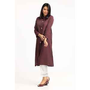 Camisa de Mujer con Rayas de Algodón Popelín Marrón, Adornada, Larga y Corta, Tallas XS a XL, Estilo Coreano, para Oficina, Otoño y Primavera - Product Image 1