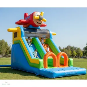 Tobogán Inflable con Diseño de Avión Comercial, Castillo Hinchable de PVC de 7x5m para Niños, Tobogán Seco para Parques de Diversiones - Product Image 2
