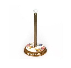 Porte-papier de soie en métal de conception avantageuse avec base en bois porte-serviettes de cuisine de la plus haute qualité - Product Image 1