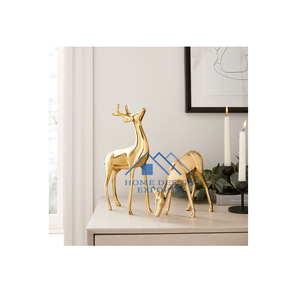 Ensemble de 3 sculptures de cerfs debout pour la décoration de table, nouvelle arrivée, sculpture de renne en aluminium pour la décoration de table, décoration de la maison - Product Image 1