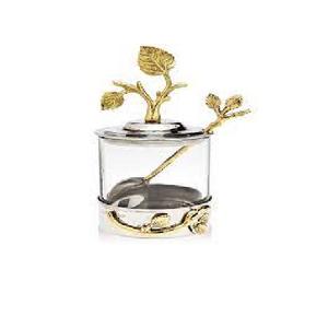 Bocal Mason en verre de créateur de taille moyenne au design exclusif avec couvercle à boutons de forme personnalisée pour la décoration de la cuisine Bocal Mason en verre - Product Image 5