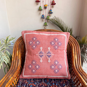 Handmade Beautiful Indian Cotton Sabra Cushion Cover Abstract Pattern <b>Pillows</b> for Home or Hotel Use <b>Travel</b> Companion - Product Image 1