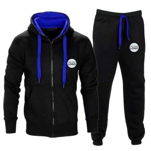 Survêtements pour hommes survêtements pour hommes 2 pièces ensembles tenues à manches longues décontracté fermeture éclair complète athlétique Jogging vêtements de sport pantalons de survêtement - Product Image 1