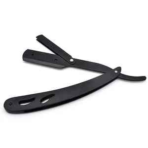 Maquinilla de afeitar profesional de una sola hoja de borde recto con mango de acero logotipo personalizado venta privada maquinilla de afeitar recta de peluquero - Product Image 3