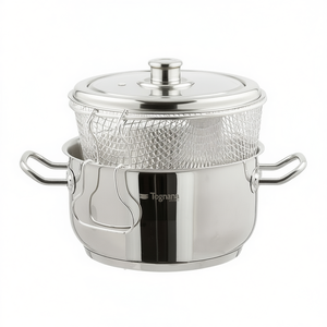 Friteuse électrique VANTITOSA V57588DINSL avec panier et couvercle de 22 cm en acier inoxydable chromé poli - Product Image 3