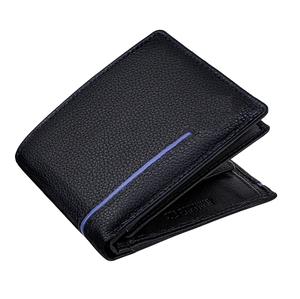 Cartera de cuero plegable simple y elegante para hombre con cierre de cremallera, monedero de viaje con bloqueo RFID, tarjetero al mejor precio - Product Image 2