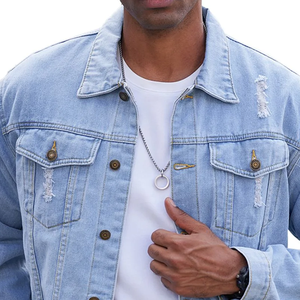 OEM <b>Men</b> <b>Denim</b> <b>Jackets</b> Street wear <b>Men</b> <b>Denim</b> <b>Jackets</b> Custom Print <b>Men</b> <b>Denim</b> <b>Jackets</b> - Product Image 3
