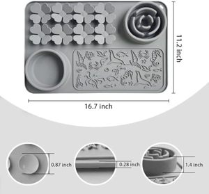 Silicone licking mat for pets stress relief <b>feeder</b> keeps dogs and <b>cats</b> engaged promotes calm feeding non slip safe and reusable - Product Image 2