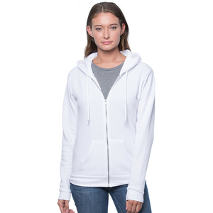 Sweat à capuche blanc à fermeture éclair unisexe à fermeture éclair complète pour adulte 8 OZ., Capuche à fermeture éclair intégrale 50/50 - Product Image 4