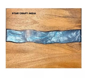 Planche à fromage en résine Planches à découper en résine Planche à découper en bois personnalisée en combinaison avec de la résine époxy Bois d'olivier blanc - Product Image 5