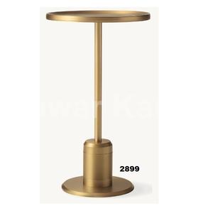 Mesa auxiliar redonda de acero inoxidable dorado con mesa de café y té pulida para hotel y restaurante en casa - Product Image 1