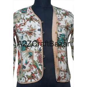 Chaqueta Corta Acolchada Reversible para Mujer, Ecológica, 100% Algodón Orgánico, Tejida, Transpirable, de Secado Rápido, para Todas las Temporadas - Product Image 4