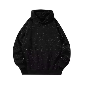 เสื้อฮู้ดดี้ผู้ชายและผู้หญิงขายส่ง ประดับเพชร ผ้าฝ้าย 100% ทรงโอเวอร์ไซส์ พิมพ์ลายตามสั่ง เสื้อฮู้ดดี้เนื้อหนา สำหรับทุกเพศ - Product Image 5