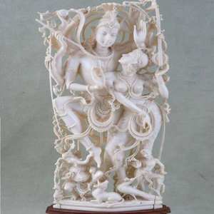 Statue artisanale en marbre blanc du Seigneur Shiva Parvati, sculpture traditionnelle indienne, divinité hindoue divine pour la décoration intérieure, jardin, temple - Product Image 3