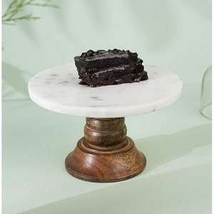 ที่วางเค้กสีดำทรงกลมทำจากสแตนเลสและหินอ่อนสไตล์หรูหราฉีกขาดแบบเดี่ยวสำนักงานงานปาร์ตี้เค้กมือสองสำหรับร้านอาหาร - Product Image 6
