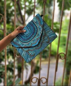 Handmade Premium Quality Vintage Style Women's Clutch Small Colorful <b>Beaded</b> Purse with Embroidery Decoration and Coin Pouch - Product Image 1