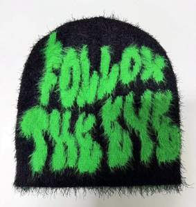 Gorro de Invierno Unisex de Mohair Jacquard con Logotipo Personalizado, Letra o Carácter, Transpirable, Impermeable, Ajustable a la Circunferencia de la Cabeza - Product Image 1