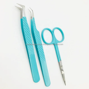 Pinzas Profesionales Pre-fabricadas Antideslizantes de Precisión y Durabilidad para Extensión de Pestañas Kaneka, Punta de Fibra de Acero Inoxidable, Logotipo Personalizado Suave - Product Image 2