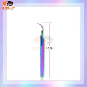 Pinzas curvas S de alta precisión para extensiones de pestañas: punta de fibra de pestañas con pinzas, extensión de pestañas de acero inoxidable duradero - Product Image 5