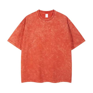 Camiseta 100% de algodón para hombre, Camiseta holgada con estampado de peso pesado, camiseta lavada de hip hop, camiseta lavada con ácido personalizada para hombre, camiseta de gran tamaño - Product Image 1