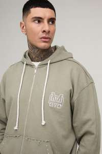 ชุดวอร์มกางเกงมีฮู้ดสำหรับผู้ชายชุดวิ่งกางเกงผ้าฝ้าย100% โอเวอร์ไซส์ชุดวอร์มกางเกงคาร์โก้ชุดวอร์มมีซิปมีฮู้ด - Product Image 3