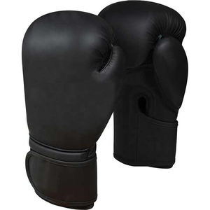 Guantes de boxeo de color sólido negro con logotipo personalizado al por mayor Guantes de boxeo OEM Equipo de gimnasio más vendido - Product Image 2