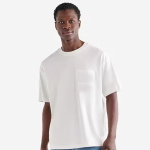 T-shirt classique pour homme 100% coton avec poche, coupe ample, doux, confortable, épais, surdimensionné, à séchage rapide et respirant - Product Image 1